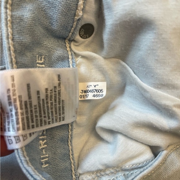 American Eagle‎ Hi-Rise Shortie Size 8 US Light Denim  Lace High Waisted Shorts - Picture 10 of 10